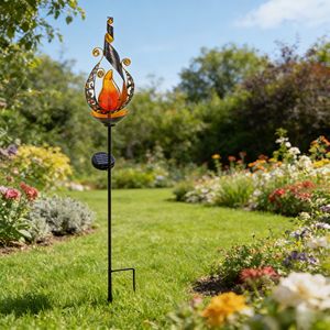 Lampes solaires de jardin personnalisées Yuandian, lumières de chemin à flamme simulée LED certifiées CE FCC RoHS, lampe de pelouse pour jardin, cour, <span class=keywords><strong>terrasse</strong></span> - Product Image 2