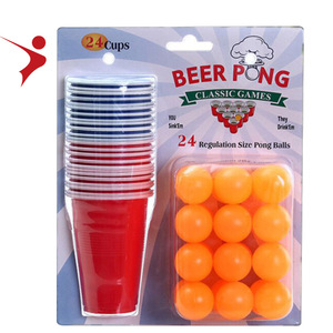 <span class=keywords><strong>Jeu</strong></span> à boire <span class=keywords><strong>jeu</strong></span> de bière <span class=keywords><strong>pong</strong></span> set Beer <span class=keywords><strong>Pong</strong></span> Party Cups Tasse rouge et bleue 16 OZ balle de tennis de table pour jeux de bière bienvenue Custom - Product Image 1