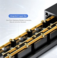 PDU 1U 19 pouces pour montage en rack, 8 prises UK 13A, unité de distribution d'alimentation avec barre de cuivre intégrée, disponible en version OEM