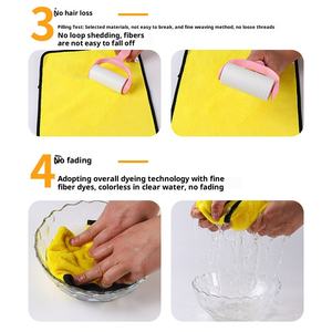 コーラルフリース織りツートンカラー洗車タオル多機能車拭き用厚吸収クイックドライ両面クリーニング布 - Product Image 3