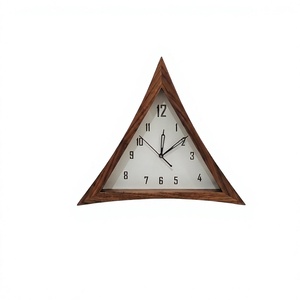 Triangle Wooden Quartz Wall <b>Clock</b> Analog <b>Silent</b> Design for Living Room Home Office Decoration - Product Image 3