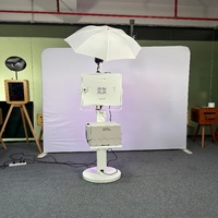 Mesin Photo Booth Canggih Kompatibel dengan Printer, Photo Booth Logam dengan Layar Sentuh 15,6 Inci, Selfie Photobooth
