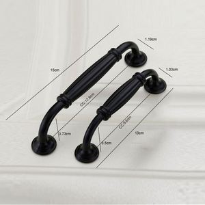 WEKIS Durable Aluminum Alloy 96/128Mm Single Hole Drawer Pull Handles Decorative Drawer Pulls Flat <b>Black</b> Cabinet Hardware - Product Image 2