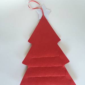 Décoration de calendrier en feutre de Noël de style arbre de Noël rouge - Product Image 3