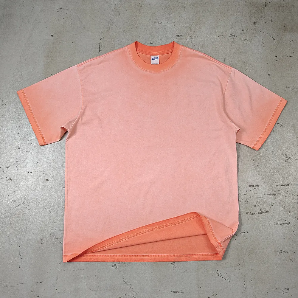 잉글 250g 빈티지 박시 T 셔츠 스톤 워싱 티셔츠 드롭 숄더 고민 크롭 티셔츠 태양 페이드 T 셔츠