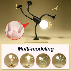 Wholesale Cute Cartoon Sportsman Smart Home <b>Night</b> <b>Light</b> Mini Portable <b>Bulb</b> Lamp Suction Cup Bendable Desk for Tabletop Shelves - Product Image 6