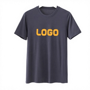 Camisetas de Cuello Redondo para Hombre, de Alta Calidad, Estilo Años 80, Modal y Spandex, Corte Ajustado, Color Sólido, Lujosas, Sedosas y Frescas, Venta al Por Mayor de Fábrica - Product Image 3