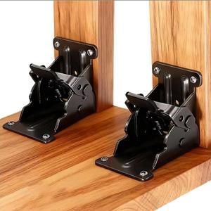 Support d'angle pliant en fer noir à 90 degrés pour pieds de table, charnière de meuble, support d'étagère, armoire et cadre de lit - Product Image 1