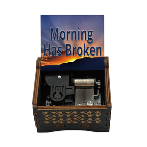 La mañana ha roto la caja de música de madera con cuerda, movimiento de 18 notas, Canción de cantante famosa, recuerdo especial para regalos de Navidad familiares - Product Image 1