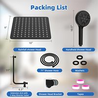 Système de douche pluie en acier inoxydable de 10 pouces, ensemble de douche mural monotrou avec cartouche en céramique et douchette à main