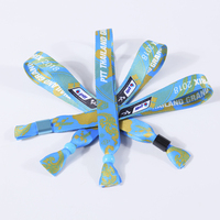 Pulsera de Tela Personalizada con Cierre de Plástico Ajustable e Impresión de Logotipo