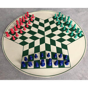 48 pezzi colorati di <span class=keywords><strong>scacchi</strong></span> 3D che giocano <span class=keywords><strong>a</strong></span> <span class=keywords><strong>scacchi</strong></span> <span class=keywords><strong>3</strong></span> giocatori Set combinazione di 24 pollici in pelle di <span class=keywords><strong>scacchi</strong></span> giochi da tavolo - Product Image 3
