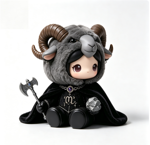 Statuetta Zodiacale Personalizzata OEM Capricorno Stile Dark in PVC ABS con Peluche Morbido, Scatola a Sorpresa da Collezione, Art Toy - Product Image 4