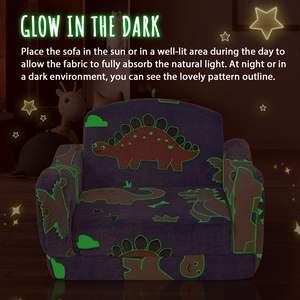 Kasur busa lipat anak-anak, pola dinosaurus, <span class=keywords><strong>Sofa</strong></span> lipat dan tempat tidur anak dapat dilipat untuk balita - Product Image 5