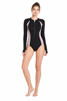 Maillot de bain femme Hiver 2026 à manches longues, coupe classique, uni, tissé, décontracté, anti-UV, écologique, respirant, formel, avec ceinture élégante