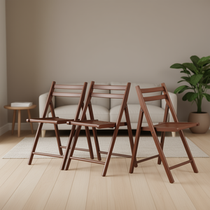 Set di Sedie Pieghevoli Robin in Noce, 4 Pezzi, Elegante Arredamento Salvaspazio per Soggiorno - Product Image 2