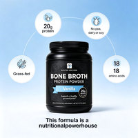 Poudre de protéines de bouillon de bœuf nourri à l'herbe RICHTEK, saveur vanille, peptides de collagène, bien-être quotidien des articulations, marque privée OEM