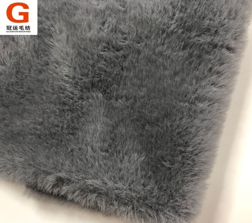 Высококачественная мягкая на ощупь 100% Полиэстеровая фиолетовая ткань из искусственного меха для женской куртки