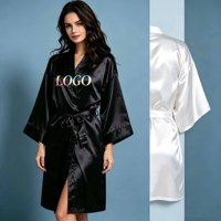 Robe de Salon Réutilisable en Faux Satin Soie Brillant pour Coiffure, Broderie de Sourcils, Spa et Centre de Relaxation