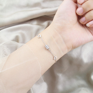 Cylindrical Zircon <b>Bead</b> <b>Bracelet</b> <b>For</b> Women Slim Waist Design Gift Jewelry Zinc Alloy Bezel Setting - Product Image 2