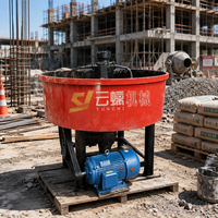Bétonnière professionnelle à décharge plate 400L - Machine à béton à action forcée robuste pour la production de blocs de béton