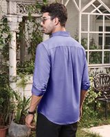 Kemeja Flanel Formal Pria Musim Semi Grosir ODM, Lengan Panjang, Kancing Depan, Bahan Polyester/Katun Bernapas dengan Saku