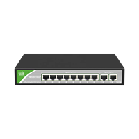 Fuente de alimentación de 10 puertos Gigabit PoE, interruptor inteligente digital de transferencia, fuente de alimentación conmutada con controlador led