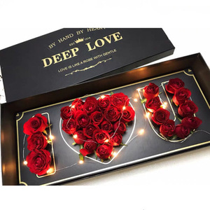 flowers gift box roses bouquet heart shaped I love you empty box Mother's Day Gift Soap Flower Gift Box