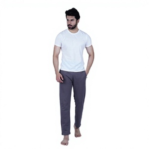 Pantalon de survêtement gris anthracite pour homme, taille élastique, décontracté, en maille, avec poches latérales, respirant, idéal pour l'été - Product Image 1