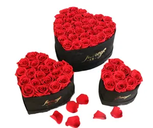 Kunden spezifisches Logo Unsterbliche Unendlichkeit Ewige für immer stabilisierte konservierte Rosen in runder quadratischer Herzbox
