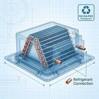 Climatiseur multi-split à inverter DC complet, 1 unité extérieure et 5 unités intérieures, pour villa, maison intelligente, système mini VRF