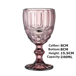 Copa de champán de color rosa estilo bohemio, copas de vino prensadas con relieve vintage, en oferta - Product Image 3