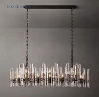 Cozee Light LED Bonnington Lustre Linéaire Cristal Laiton Bonnington Linéaire Salle À Manger & Salon Lampes Suspendues Lustre Moyen