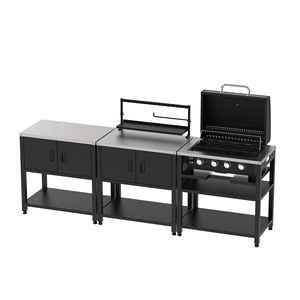 Stainless Steel Outdoor Kitchen Cart Gas Grill Multi Burner Stove Assembly Detachable Rust Proof For Camping Grills - Product Image 3