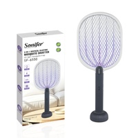 Piège à moustiques UV Sonifer SF-6550 avec tapette manuelle, mode automatique, grille 3000V, anti-moustiques pour intérieur domestique