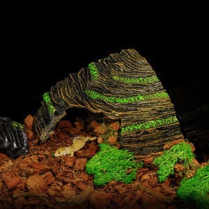 Nhự<span class=keywords><strong>a</strong></span> trang trí hang động ẩn náu cho các loài bò sát & Lưỡng Cư rù<span class=keywords><strong>a</strong></span> hộp với Basking & leo nền tảng tắc kè cảnh quan phong cảnh - Product Image 1