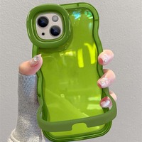 Coque de téléphone en TPU transparente avec bord ondulé invisible, double support, pour iPhone X Xr Xs 11 12 13 14 15 16 17 Pro