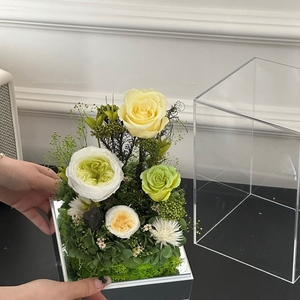 Coffret cadeau Saint Valentin Design romantique Réel naturel immortel pour toujours éternel Séché préservant des <span class=keywords><strong>fleurs</strong></span> fraîches dans une boîte en acrylique - Product Image 3