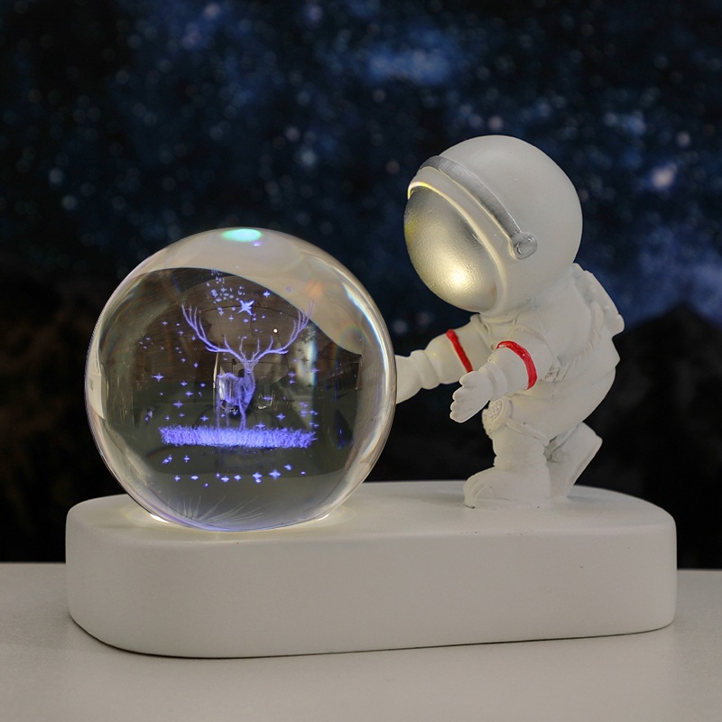 Beloved astronaut-accompanied by colorful light