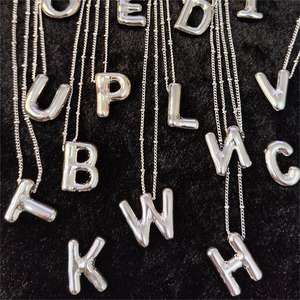 Personnalisé Or Rempli Chunky Bulle Alphabet Lettre Collier Bijoux Personnalisé 3D Ballon Initial Pendentif Collier Pour Les Femmes <span class=keywords><strong>Gif</strong></span> - Product Image 6