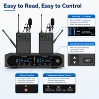 Sistem Lavalier Nirkabel Dua Kanal EX602-T, Mikrofon Lavalier Nirkabel UHF True Diversity untuk Pertunjukan Panggung, Pidato