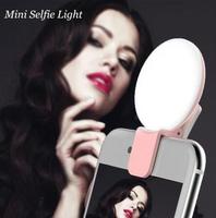 Anneau lumineux Selfie pour photographie objectif de téléphone portable Anneau lumineux Selfie LED rechargeable Clip à intensité variable Mini lumières appareil photo téléphone