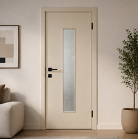 Porte intérieure peinte de haute qualité équipée de décorations en verre encastrées, aspect luxueux, longue durée de vie, utilisée dans les projets intérieurs, CE
