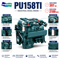 Moteur diesel Hyundai Doosan série PU, modèle PU158TI, 397 kW, 540 ch, 2100 tr/min, pour pompe à incendie, générateur, pompe à eau