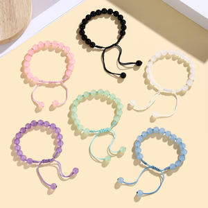 Pulsera Tejida con Cuentas de Vidrio Coloridas Estilo Bohemio, Joyería Minimalista para Parejas, Regalo de Navidad, Tobillera - Product Image 2