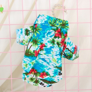 Chemise à imprimé hawaïen en coton et polyester, accessoire moderne pour animaux de compagnie, vêtements d'été pour grands chiens et chats - Product Image 5