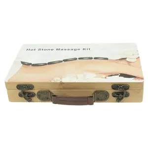 Hot Electric Black Face Spa massage stone bamboo heating box kit Various size Energy stones Factory Supplier