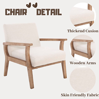 Meubles de maison chaise au design moderne avec assise souple pour salon et hôtel chaise canapé en bois massif avec tissu