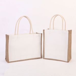 Factory Wholesale Custom logo Picture Printing Shopper <b>Bag</b> Custom Burlap Jute Blank <b>Small</b> Large Customized Size - Product Image 1