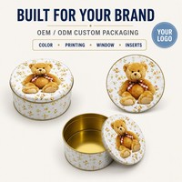 Boîte en étain personnalisée, boîte en fer blanc et boîte métallique, boîte en étain ronde avec couvercle pour biscuits et bonbons, emballage en étain de qualité alimentaire, MOQ 5000